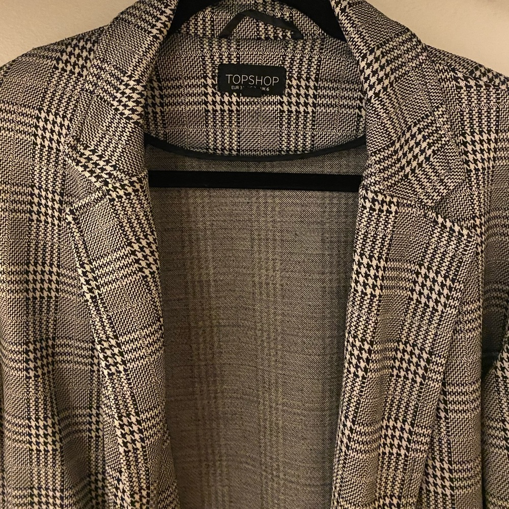Top shop plaid pea coat jacket